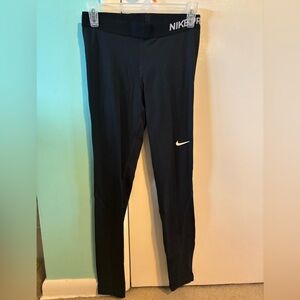 Nike Black Leggings with White Swoosh